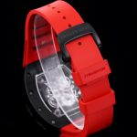 Luxurious Super Clone Richard Mille RM 055 Bubba Watson Black Ceramic Case with Red Rubber Strap – Bold Skeleton Dial image 10