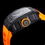 Super Clone Richard Mille RM 055 – Bold Carbon Case & Skeleton Dial With Vibrant Orange Rubber Strap image 4