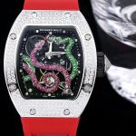 Luxurious Richard Mille RM 026 Super Clone Watch – Swiss Movement, Diamond-Set Steel Case, Red Rubber Strap For Elegance image 3