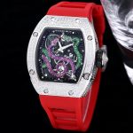 Luxurious Richard Mille RM 026 Super Clone Watch – Swiss Movement, Diamond-Set Steel Case, Red Rubber Strap For Elegance image 4