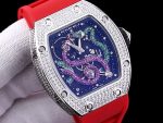 Luxurious Richard Mille RM 026 Super Clone Watch – Swiss Movement, Diamond-Set Steel Case, Red Rubber Strap For Elegance image 5