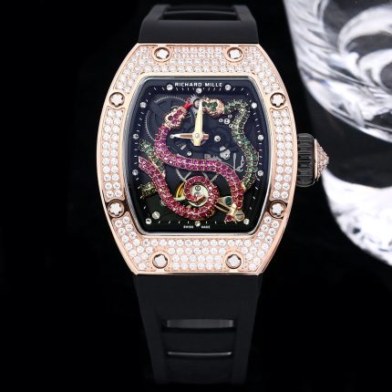 Swiss Richard Mille RM 026 Super Clone Serpent Dial Watch – Rose Gold Plated Skeleton Design With Diamond Case For Collectors image 2