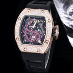 Swiss Richard Mille RM 026 Super Clone Serpent Dial Watch – Rose Gold Plated Skeleton Design With Diamond Case For Collectors image 5
