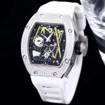 Super Clone Richard Mille RM 26-01 Swiss Tourbillon Panda White Diamond Bezel Watch image 5