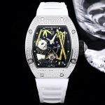 Super Clone Richard Mille RM 26-01 Swiss Tourbillon Panda White Diamond Bezel Watch image 2