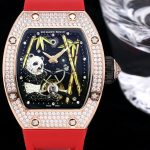 Luxury Swiss Richard Mille RM 26-01 Super Clone Watch With Panda Dial And Diamond Bezel For Elegant Women image 6