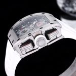 Luxury Swiss Super Clone Richard Mille RM 011 50mm Watch – Skeleton Dial, White Rubber Strap, Sporty Elegance image 6