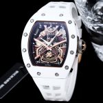 Swiss Super Clone Richard Mille RM 047 Samurai Skeleton Tourbillon Watch With White Rubber Strap – Exquisite Design image 3