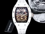 Swiss Super Clone Richard Mille RM 047 Samurai Skeleton Tourbillon Watch With White Rubber Strap – Exquisite Design image 2