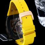 Swiss Samurai Skeleton Super Clone Richard Mille RM 047 Tourbillon Watch With Carbon Case And Yellow Rubber Strap image 4