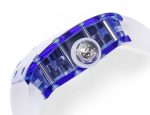 Swiss Richard Mille RM 052 Super Clone Tourbillon Skull Blue Sapphire Case Watch With White Rubber Strap – Bold Design image 8