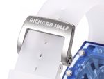 Swiss Richard Mille RM 052 Super Clone Tourbillon Skull Blue Sapphire Case Watch With White Rubber Strap – Bold Design image 10