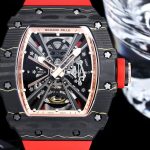 Swiss Richard Mille RM 12-01 Tourbillon Super Clone – Black Carbon Fiber Case With Red Rubber Strap image 3
