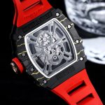 Swiss Richard Mille RM 12-01 Tourbillon Super Clone – Black Carbon Fiber Case With Red Rubber Strap image 7