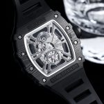 Luxury Super Clone Richard Mille RM12-01 Tourbillon With Black Carbon Bezel, Black Rubber Strap image 6