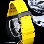 Swiss Super Clone Richard Mille RM 12-01 Tourbillon – Bold Yellow Rubber Strap, Skeleton Dial, Carbon Case image 8