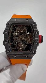 Swiss Durable Richard Mille RM 27-02 Rafael Nadal Super Clone Watch With Carbon Fiber Case, Orange Rubber Strap image 2