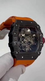 Swiss Durable Richard Mille RM 27-02 Rafael Nadal Super Clone Watch With Carbon Fiber Case, Orange Rubber Strap image 3