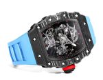 Best Super Clone Richard Mille RM 27-02 Blue Strap Men’s Tourbillon Watch – Carbon Fiber Case, Bold Skeleton Dial image 8