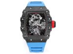 Best Super Clone Richard Mille RM 27-02 Blue Strap Men’s Tourbillon Watch – Carbon Fiber Case, Bold Skeleton Dial image 2