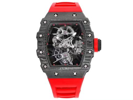 High-End Swiss Richard Mille RM 27-02 Super Clone Tourbillon Watch – Lightweight Carbon Case, Red Rubber Strap For Sport & Style image 2