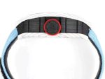 Best Richard Mille RM 27-02 Super Clone Rafael Nadal Tourbillon Watch – White Carbon Fiber Case, Blue Fabric Strap image 8