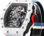 Best Richard Mille RM 27-02 Super Clone Rafael Nadal Tourbillon Watch – White Carbon Fiber Case, Blue Fabric Strap image 7