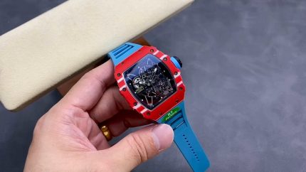 Premium Swiss Richard Mille RM35-02 Rafael Nadal Super Clone Tourbillon – Carbon Case & Blue Strap Luxury Skeleton Watch For Men image 2