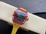 Stylish Swiss Super Clone Richard Mille RM 35-02 Rafael Nadal Watch – Carbon Fiber Skeleton Dial, Yellow Rubber Strap image 4