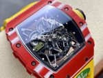 Stylish Swiss Super Clone Richard Mille RM 35-02 Rafael Nadal Watch – Carbon Fiber Skeleton Dial, Yellow Rubber Strap image 6