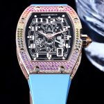 Swiss Richard Mille RM 67-01 Super Clone For Stylish Gentlemen – Skeleton Dial, Blue Rubber Strap, Ultra-Thin Case image 4