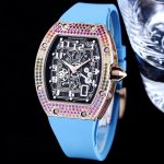 Swiss Richard Mille RM 67-01 Super Clone For Stylish Gentlemen – Skeleton Dial, Blue Rubber Strap, Ultra-Thin Case image 3