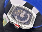 Ultra-Thin Swiss Richard Mille RM 67-02 Super Clone Alexis Pinturault – White Carbon TPT Case, Skeleton Dial, Blue Strap image 9