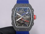 Richard Mille RM 67-02 Sebastian Ogier Super Clone Swiss Extra Flat Watch For Men – Skeleton Dial with Blue Nylon Strap image 2