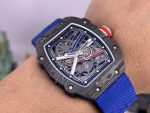 Richard Mille RM 67-02 Sebastian Ogier Super Clone Swiss Extra Flat Watch For Men – Skeleton Dial with Blue Nylon Strap image 4