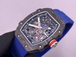 Richard Mille RM 67-02 Sebastian Ogier Super Clone Swiss Extra Flat Watch For Men – Skeleton Dial with Blue Nylon Strap image 5