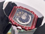 Richard Mille RM 67-02 Mutaz Barshim Super Clone – Stunning Red Carbon Case, Sports Watch with White Fabric Strap image 8