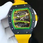 Richard Mille RM 61-01 Yohan Blake Super Clone Watch – Swiss Manual Winding, Yellow Strap, Ceramic & Carbon Barrel Case image 2