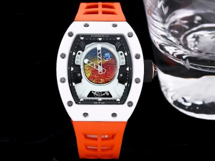 Swiss Richard Mille RM 52-05 Super Clone Pharrell Williams Limited Edition Watch – White Ceramic Case, Orange Strap image 2