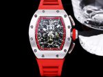 Richard Mille RM 011-FM Super Clone – Red Rubber Strap & Precision Swiss Movement For Elite Style image 2