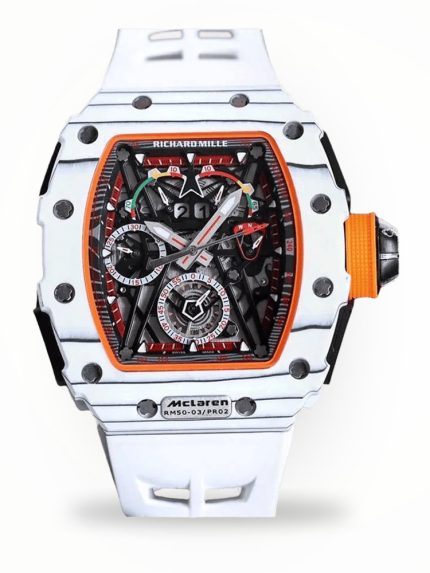 Super Clone Richard Mille McLaren RM 50-03 – Ultra Lightweight Swiss Skeleton Watch In White Case image 1