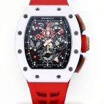 Luxury Swiss Super Clone Richard Mille RM 011 Felipe Massa White Demon Watch With Red Rubber Strap – Ultimate Precision & Bold Design image 1