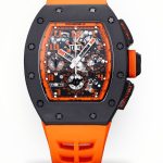 Best Richard Mille RM 011-FM Super Clone Felipe Massa Orange Storm Ceramic Men’s Watch – Orange Rubber Strap image 1