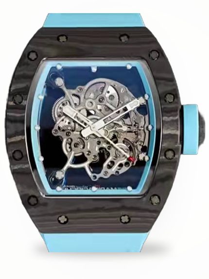 Swiss Super Clone Richard Mille RM 055 Yas Marina Circuit Watch – Skeleton Dial, Blue Rubber Strap, Ultimate Precision image 1