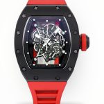 Luxurious Super Clone Richard Mille RM 055 Bubba Watson Black Ceramic Case with Red Rubber Strap – Bold Skeleton Dial image 1