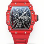 Super Clone Richard Mille RM 12-01 Tourbillon Watch For Stylish Men – Luxurious Red Carbon Fiber Case image 1