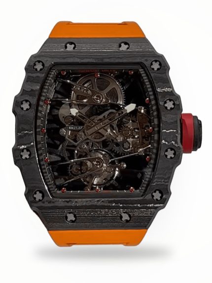 Swiss Durable Richard Mille RM 27-02 Rafael Nadal Super Clone Watch With Carbon Fiber Case, Orange Rubber Strap image 1