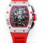 Richard Mille RM 011-FM Super Clone – Red Rubber Strap & Precision Swiss Movement For Elite Style image 1
