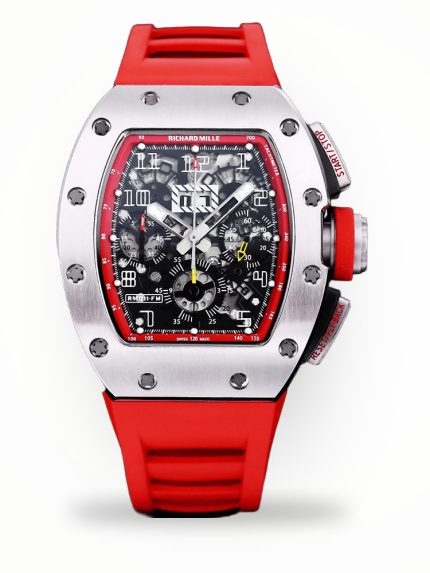 Richard Mille RM 011-FM Super Clone – Red Rubber Strap & Precision Swiss Movement For Elite Style image 1
