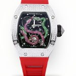 Luxurious Richard Mille RM 026 Super Clone Watch – Swiss Movement, Diamond-Set Steel Case, Red Rubber Strap For Elegance image 1